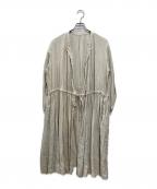 nest Robeネストローブ）の古着「ロングリネンカーディガン」｜アイボリー