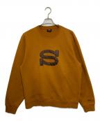 stussyステューシー）の古着「Sロゴクルーネックスウェット」｜ブラウン