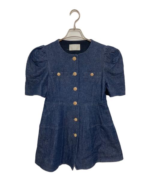 CELFORD（セルフォード）CELFORD (セルフォード) ペプラムハーフスリーブジャケット インディゴ サイズ:38の古着・服飾アイテム