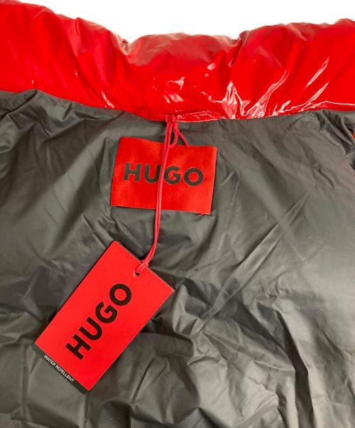 HUGO BOSS（ヒューゴ ボス）HUGO BOSS (ヒューゴ ボス) スリムフィット はっ水パファージャケット グロスファブリック レッド サイズ:Lの古着・服飾アイテム
