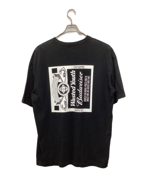 WASTED YOUTH（ウェイステッドユース）Wasted Youth (ウエステッド ユース) BUDWEISER (バドワイザー) 半袖Tシャツ ブラック サイズ:XXLの古着・服飾アイテム