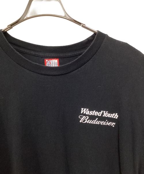 WASTED YOUTH（ウェイステッドユース）Wasted Youth (ウエステッド ユース) BUDWEISER (バドワイザー) 半袖Tシャツ ブラック サイズ:XXLの古着・服飾アイテム