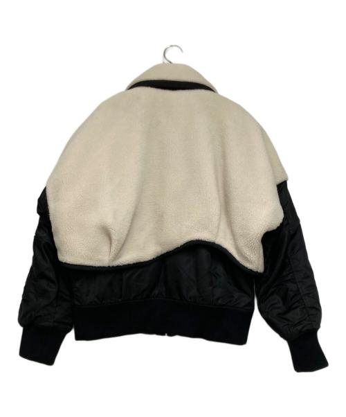 UN3D.（アンスリード）UN3D. (アンスリード) ボアドッキングブルゾン ブラック×ブルー サイズ:38の古着・服飾アイテム