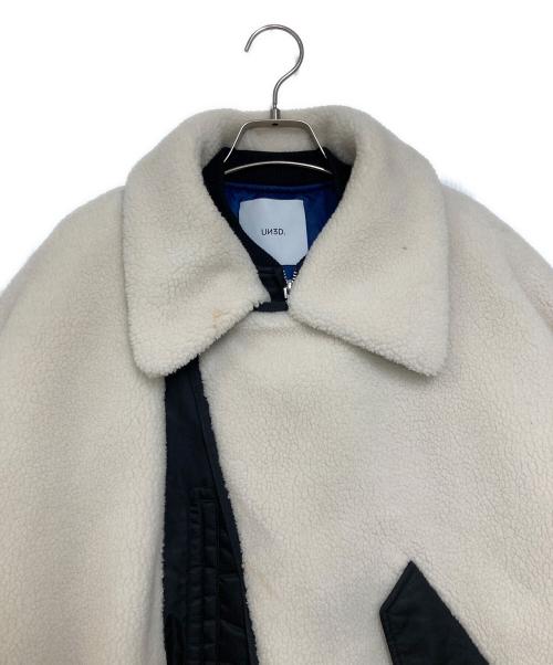 UN3D.（アンスリード）UN3D. (アンスリード) ボアドッキングブルゾン ブラック×ブルー サイズ:38の古着・服飾アイテム