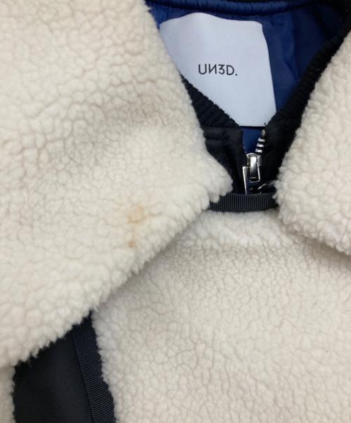 UN3D.（アンスリード）UN3D. (アンスリード) ボアドッキングブルゾン ブラック×ブルー サイズ:38の古着・服飾アイテム