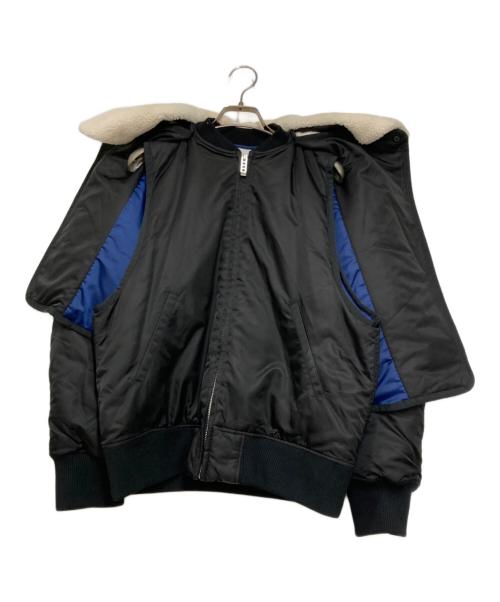 UN3D.（アンスリード）UN3D. (アンスリード) ボアドッキングブルゾン ブラック×ブルー サイズ:38の古着・服飾アイテム