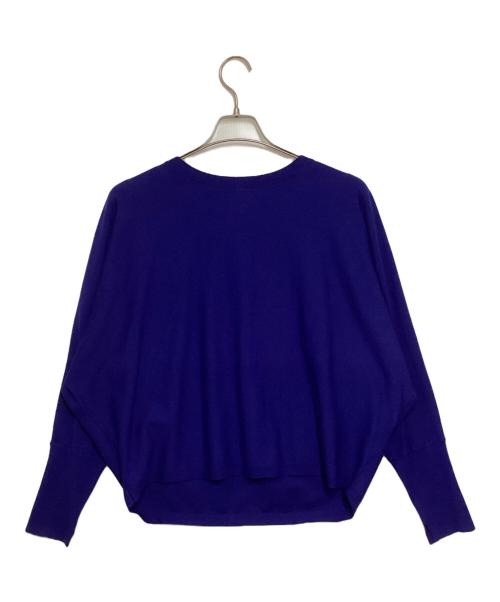 23区（ニジュウサンク）23区 (ニジュウサンク) ヴィスコースストレッチ ドルマン ニット ブルー サイズ:38の古着・服飾アイテム