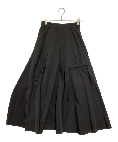 UN3D.（アンスリード）UN3D. (アンスリード) アシメギャザーボリュームスカート ブラック サイズ:38の古着・服飾アイテム