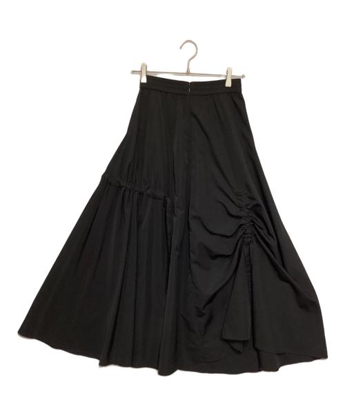 UN3D.（アンスリード）UN3D. (アンスリード) アシメギャザーボリュームスカート ブラック サイズ:38の古着・服飾アイテム