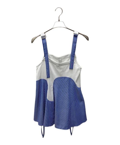 UN3D.（アンスリード）UN3D. (アンスリード) ノースリーブブラウス ホワイト×ブルー サイズ:38の古着・服飾アイテム