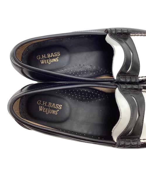 G.H.BASS（ジーエイチバス）G.H.BASS (ジーエイチバス) コインローファー ブラック×ホワイト サイズ:42の古着・服飾アイテム