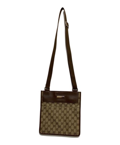 GUCCI（グッチ）GUCCI (グッチ) GGキャンバスショルダーバッグ ブラウンの古着・服飾アイテム