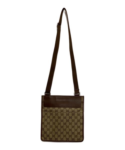 GUCCI（グッチ）GUCCI (グッチ) GGキャンバスショルダーバッグ ブラウンの古着・服飾アイテム