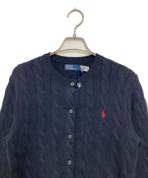 POLO RALPH LAUREN（ポロ・ラルフローレン）POLO RALPH LAUREN (ポロ・ラルフローレン) ケーブルニットカーディガン ネイビー サイズ:Ｍの古着・服飾アイテム