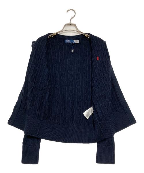 POLO RALPH LAUREN（ポロ・ラルフローレン）POLO RALPH LAUREN (ポロ・ラルフローレン) ケーブルニットカーディガン ネイビー サイズ:Ｍの古着・服飾アイテム