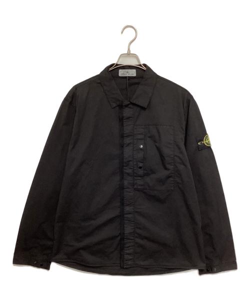 STONE ISLAND（ストーンアイランド）STONE ISLAND (ストーンアイランド) コットンツイルストレッチシャツジャケット ブラック サイズ:XLの古着・服飾アイテム