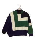 CULLNIクルニ）の古着「ドッキング カラーブロック ハイネック ニット」｜マルチカラー