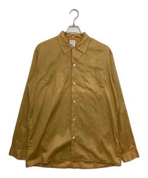 Truval（テュルーバル）Truval (テュルーバル) 60S'オープンカラーシャツ ブラウン サイズ:Lの古着・服飾アイテム