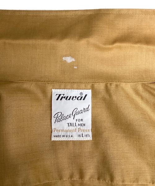 Truval（テュルーバル）Truval (テュルーバル) 60S'オープンカラーシャツ ブラウン サイズ:Lの古着・服飾アイテム