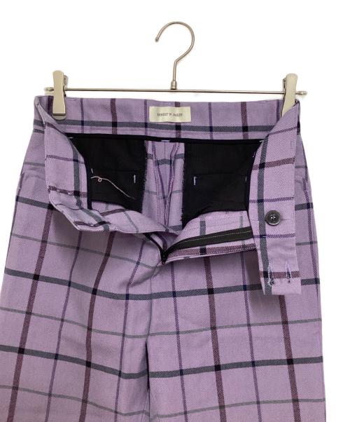 ERNEST W.BAKER（アーネストダブルベーカー）ERNEST W.BAKER (アーネストダブルベーカー) チェックフレアスラック パープル サイズ:XSの古着・服飾アイテム