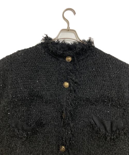 Curensology（カレンソロジー）Curensology (カレンソロジー) エトワールニットツイードカーディガン ブラック サイズ:FREEの古着・服飾アイテム