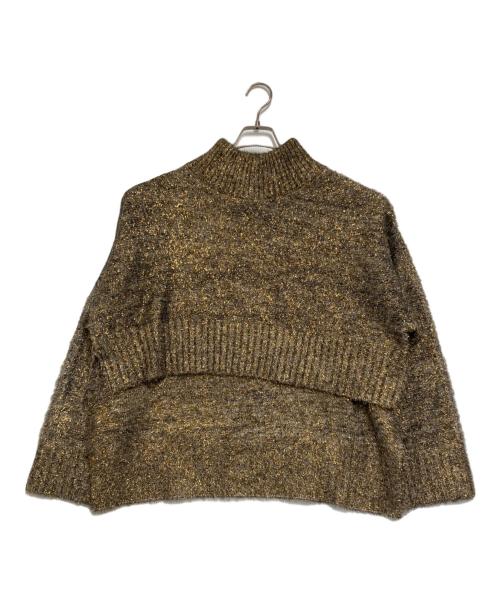 cygne（シーニュ）cygne (シーニュ) ラメショートニットプルオーバー ゴールド サイズ:FREEの古着・服飾アイテム