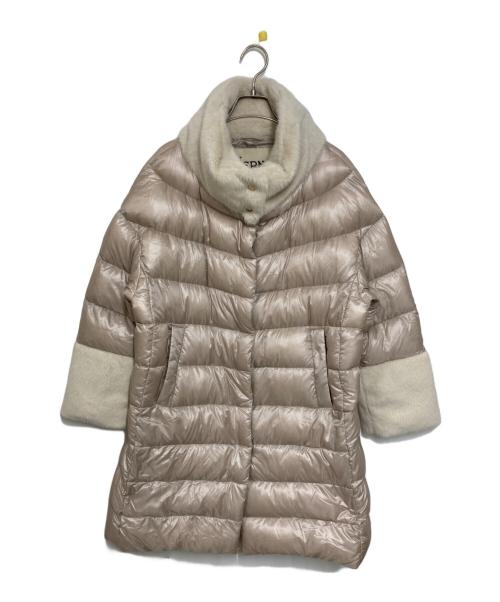 HERNO（ヘルノ）HERNO (ヘルノ) NYLON ULTRALIGHT COAT WITH FAUX FUR ベージュ サイズ:42の古着・服飾アイテム