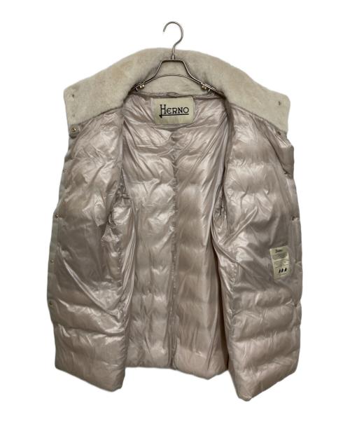 HERNO（ヘルノ）HERNO (ヘルノ) NYLON ULTRALIGHT COAT WITH FAUX FUR ベージュ サイズ:42の古着・服飾アイテム