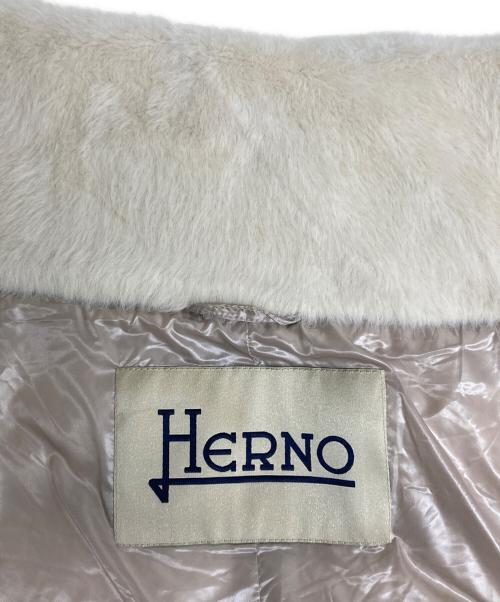 HERNO（ヘルノ）HERNO (ヘルノ) NYLON ULTRALIGHT COAT WITH FAUX FUR ベージュ サイズ:42の古着・服飾アイテム
