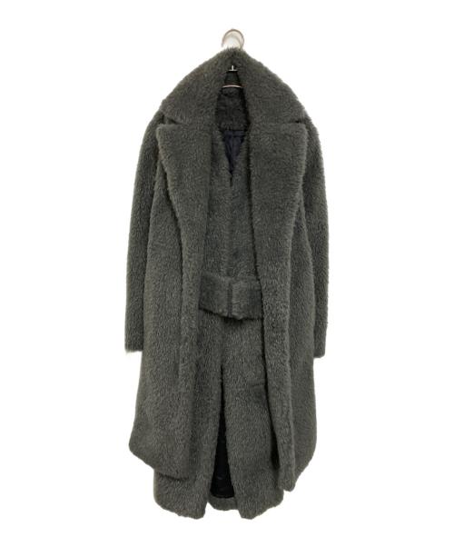 HELMUT LANG（ヘルムートラング）HELMUT LANG (ヘルムートラング) Shaggy Faux Fur Belted Coat グレー サイズ:Sの古着・服飾アイテム