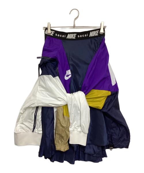 NIKE（ナイキ）NIKE (ナイキ) sacai (サカイ) 再構築スカート ネイビー×パープル サイズ:Sの古着・服飾アイテム