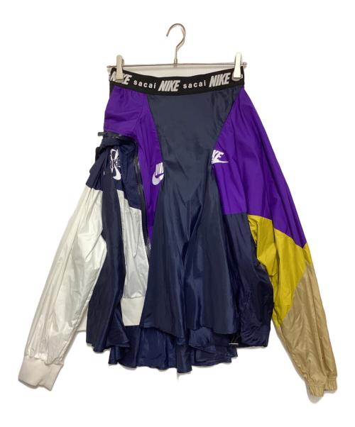 NIKE（ナイキ）NIKE (ナイキ) sacai (サカイ) 再構築スカート ネイビー×パープル サイズ:Sの古着・服飾アイテム