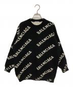 BALENCIAGAバレンシアガ）の古着「ALLOVER LOGO ニット」｜ブラック