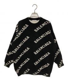 BALENCIAGA（バレンシアガ）の古着「ALLOVER LOGO ニット」｜ブラック