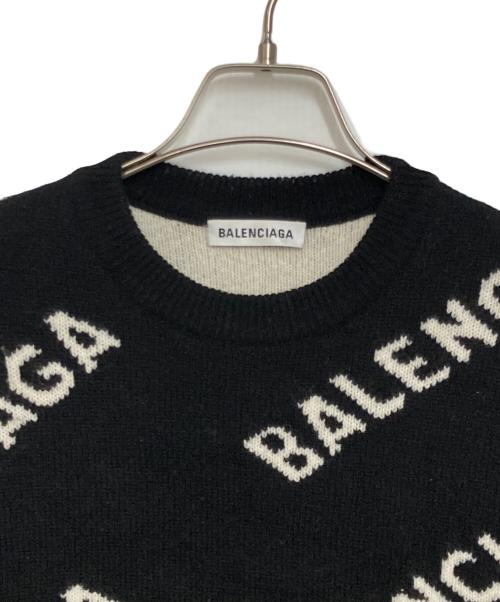 BALENCIAGA（バレンシアガ）BALENCIAGA (バレンシアガ) ALLOVER LOGO ニット ブラック サイズ:XSの古着・服飾アイテム
