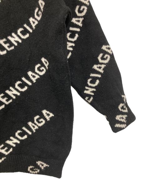 BALENCIAGA（バレンシアガ）BALENCIAGA (バレンシアガ) ALLOVER LOGO ニット ブラック サイズ:XSの古着・服飾アイテム