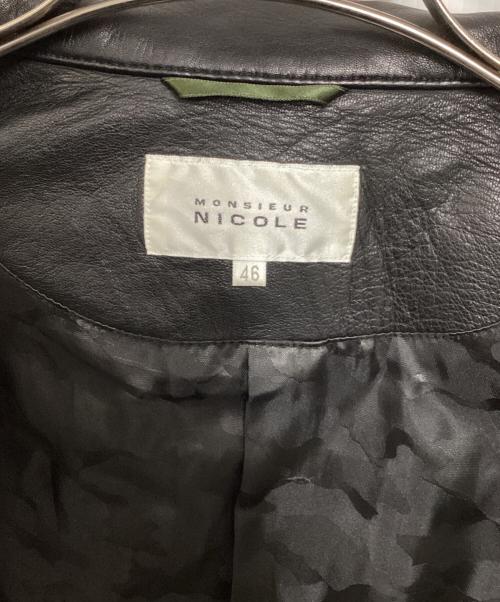 MONSIEUR NICOLE（ムッシュニコル）MONSIEUR NICOLE (ムッシュニコル) レザージャケット ブラック サイズ:46の古着・服飾アイテム