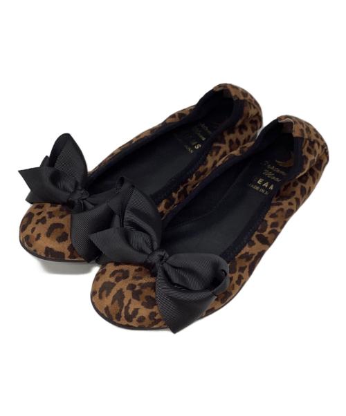 RAY BEAMS（レイ ビームス）RAY BEAMS (レイ ビームス) リボン バレエシューズ ブラウン サイズ:24の古着・服飾アイテム