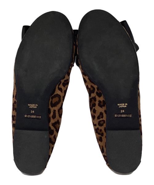 RAY BEAMS（レイ ビームス）RAY BEAMS (レイ ビームス) リボン バレエシューズ ブラウン サイズ:24の古着・服飾アイテム