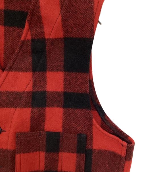 FILSON GARMENT（フィルソン ガーメント）FILSON GARMENT (フィルソン ガーメント) マッキーノウールベスト/バッファローチェックジレ レッド×ブラック サイズ:38の古着・服飾アイテム