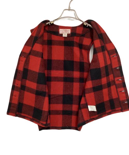 FILSON GARMENT（フィルソン ガーメント）FILSON GARMENT (フィルソン ガーメント) マッキーノウールベスト/バッファローチェックジレ レッド×ブラック サイズ:38の古着・服飾アイテム