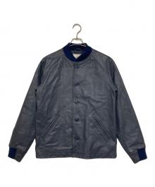 GB sport（ゴールデンベアスポーツ）の古着「レザースタジャン」｜ネイビー