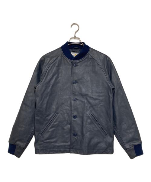 GB sport（ゴールデンベアスポーツ）GB sport (ゴールデンベアスポーツ) レザースタジャン ネイビー サイズ:Mの古着・服飾アイテム