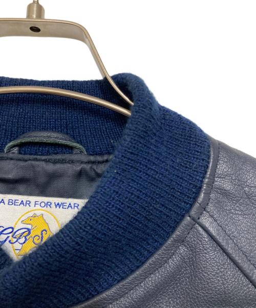 GB sport（ゴールデンベアスポーツ）GB sport (ゴールデンベアスポーツ) レザースタジャン ネイビー サイズ:Mの古着・服飾アイテム
