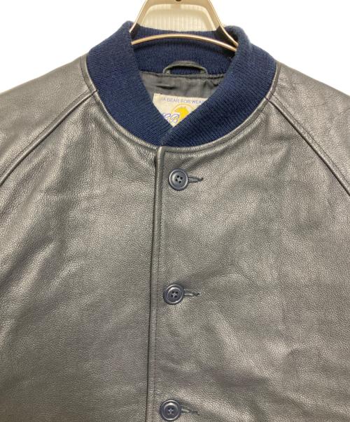 GB sport（ゴールデンベアスポーツ）GB sport (ゴールデンベアスポーツ) レザースタジャン ネイビー サイズ:Mの古着・服飾アイテム