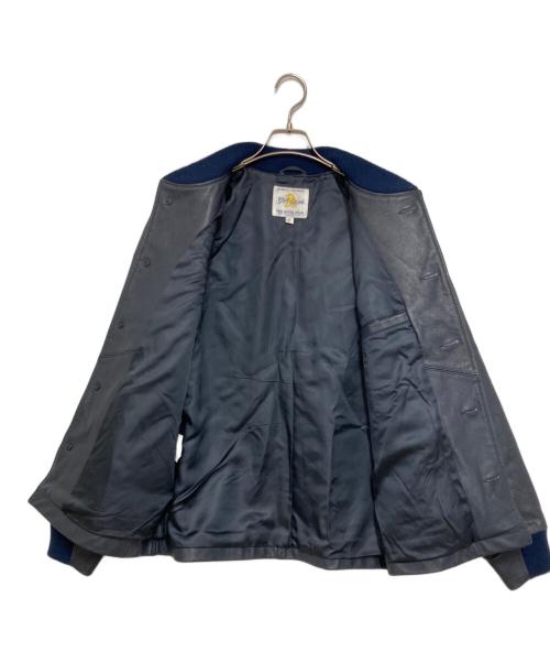 GB sport（ゴールデンベアスポーツ）GB sport (ゴールデンベアスポーツ) レザースタジャン ネイビー サイズ:Mの古着・服飾アイテム