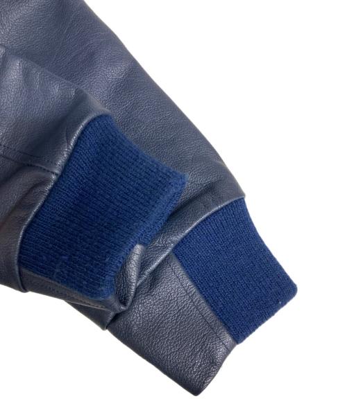 GB sport（ゴールデンベアスポーツ）GB sport (ゴールデンベアスポーツ) レザースタジャン ネイビー サイズ:Mの古着・服飾アイテム