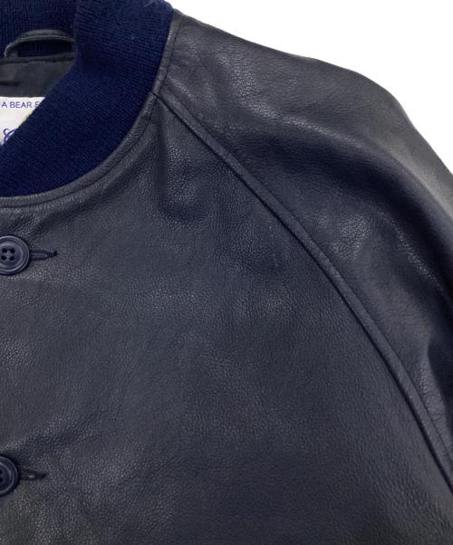 GB sport（ゴールデンベアスポーツ）GB sport (ゴールデンベアスポーツ) レザースタジャン ネイビー サイズ:Mの古着・服飾アイテム