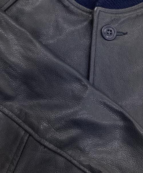 GB sport（ゴールデンベアスポーツ）GB sport (ゴールデンベアスポーツ) レザースタジャン ネイビー サイズ:Mの古着・服飾アイテム