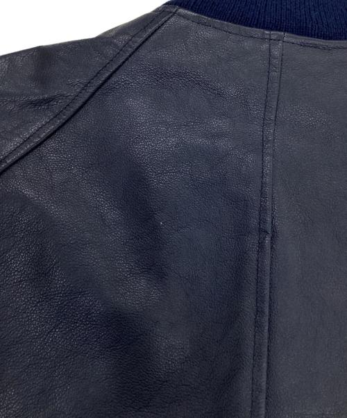 GB sport（ゴールデンベアスポーツ）GB sport (ゴールデンベアスポーツ) レザースタジャン ネイビー サイズ:Mの古着・服飾アイテム